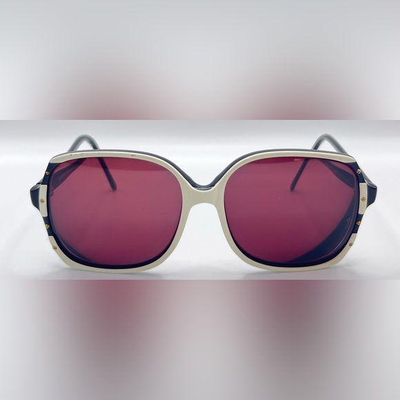 Vintage ClearVision 271 Black White Oval Sunglasses Frames Only - Picture 3 of 8